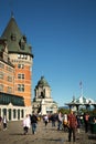 Terrasse Dufferin and the Chateau Frontenac in Quebec city Royalty Free Stock Photo