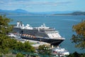 Cruise ship at the od port in QUebec city in Canada Royalty Free Stock Photo