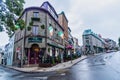 Quebec, Canada Sept 3, 2018:Pub St-Patrick, Saint Patrick pub historic building at Rue Saint-Jean st in old Quebec City, Canada