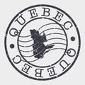 Quebec Canada Stamp Postal. A Map Silhouette Seal. Passport Round Design. Vector Icon Design Retro Travel.
