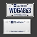 Quebec car plate. American with quebec car plate. Royalty Free Stock Photo