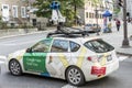 Quebec City Canada 11.09.2017 Google Street View vehicle car apping streets throughout the city center of Quebec