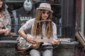 QUEBEC CITY, CANADA - MAY 19, 2018: street musicians in quebec city.