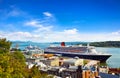 Cunard cruise ship docked at port Quebec City Royalty Free Stock Photo