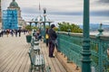 Quebec city, Canada september 23, 2018: sightseers and tourists enjoy a leisurely stroll along Terrasse Dufferin in