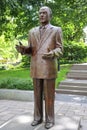 Statue of Rene Levesque was a reporter, a minister of the government of Quebec,