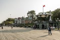 Quebec City Canada 13.09.2017 Tourists on Terrasse Dufferin Located above St. Lawrence Stream UNESCO World Heritage Site