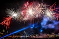 Quebec city Fireworks Saint Lawrence seaway Royalty Free Stock Photo