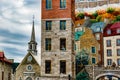 Quebec City Mural in Old Quebec, Quebec Province, Canada. Royalty Free Stock Photo