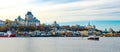 Quebec City Old Town panoramic view in autumn. Saint Lawrence River. Quebec, Canada. Royalty Free Stock Photo