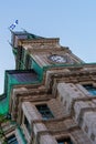 Quebec City, QC/CAN - 07-18-2017: Looking up at the clock tower at Edifice Gerard D. Levesque building