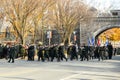 Royal 22e Regiment band arriving on the Grande-AllÃ©e street during the Remembrance Day Ceremony Royalty Free Stock Photo