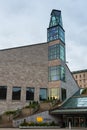 Vertical view of the facade of the famous 1988 MusÃ©e de la civilisation seen on Dalhousie Street