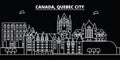 Quebec City silhouette skyline. Canada - Quebec City vector city, canadian linear architecture, buildings. Quebec City