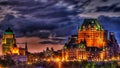 Quebec City Skyline Castle at Night