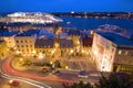 Quebec City skyline at dusk, Quebecois Fresco