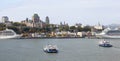 Quebec City skyline, Saint Lawrence River and ferries, Canada