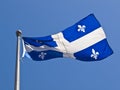 Quebec Flag Flying Royalty Free Stock Photo