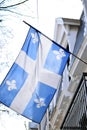 Quebec flag in Montreal billowing in the breeze Royalty Free Stock Photo