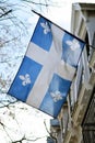 Quebec flag in Montreal billowing in the breeze Royalty Free Stock Photo