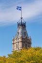 Quebec Flag in Quebec City Royalty Free Stock Photo