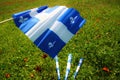 Quebec Flags. Independence National Day Celebration Patriot Saint Jean Baptist. Cultural Holiday, June 24th, Province in Canada. Royalty Free Stock Photo