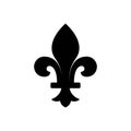 Black solid icon for Quebec, fleur and flower