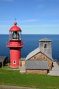 Quebec, the lighthouse of Pointe a la Renommee in Gaspesie Royalty Free Stock Photo