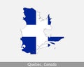 Quebec Map Flag. Map of QC, Canada with flag isolated on a white background. Canadian province. Vector illustration Royalty Free Stock Photo