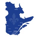 Quebec map province with cities