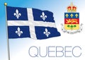 Quebec official national flag and coat of arms, Canada