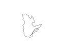 Quebec outline map Canada province region