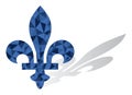 Quebec province of Canada emblem fleur de lys symbol vector Royalty Free Stock Photo