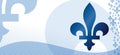 Quebec province of Canada emblem horizontal banner Royalty Free Stock Photo