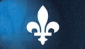 Quebec province of Canada emblem over blue background Royalty Free Stock Photo