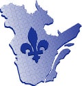 Quebec province of canada map and emblem Royalty Free Stock Photo