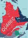 Quebec province vector editable map of the Canada