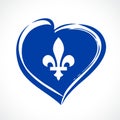 Quebecs flag heart badge Royalty Free Stock Photo