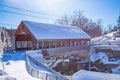 Quechee Covered Bridge Winter Royalty Free Stock Photo