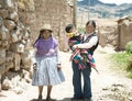 Quechua family - three generations of native Peruvian women