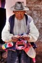 Quechua native old man from Taquile, Titicaca