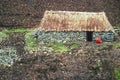 Quechua woman in front of her house, Peru