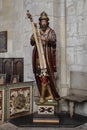 QUEDLINBURG, GERMANY - OCTOBER 12, 2021: Statue in Quedlinburg Stiftskirche St Servatius in Germany
