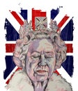 Queen Elizabeth II United Kingdom Vector Illustration poster template