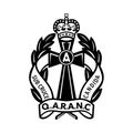 Queen Alexandra\'s Royal Army Nursing Corps or QARANC Badge Retro Black and White