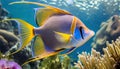 Queen Angel fish in Ocean