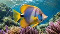 Queen Angel fish in Ocean Royalty Free Stock Photo