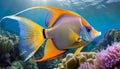 Queen Angel fish in Ocean