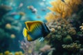 Vibrant Queen Angelfish in a Coral Reef Royalty Free Stock Photo