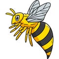Queen Bee Cartoon Colored Clipart Illustration